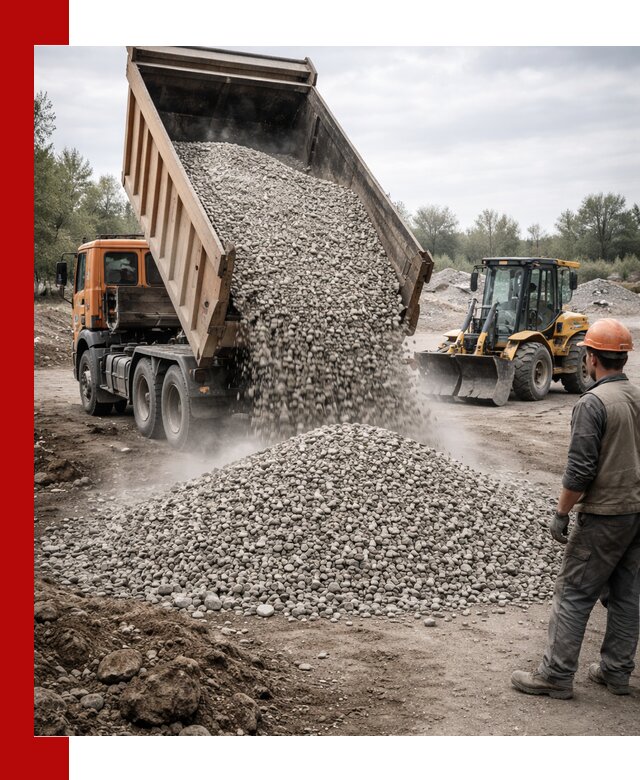 Доставка щебня в Кыштыме крупными и мелкими фракциями