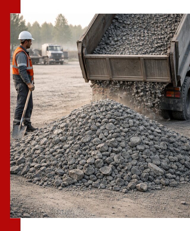 Гранитный щебень фракции 100–201 для строительства в Кыштыме