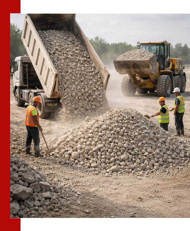 Доставка известнякового щебня фр. 40-70 в Кыштыме