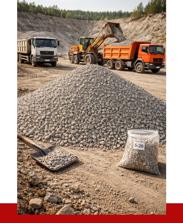 Доломитовый щебень фр. 5-20 в Кыштыме от 4362 р. | ПРОНЕРУДКшт