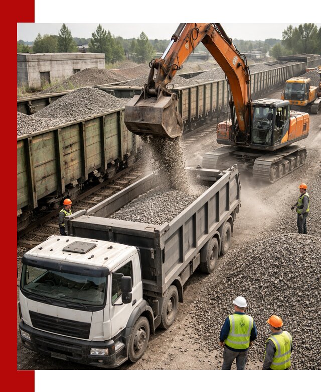 Железнодорожный щебень фракция 25–60 для поставок в Кыштыме