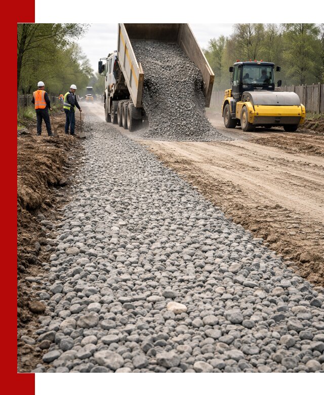 Доставка щебня для отсыпки дорог в Кыштыме высокого качества