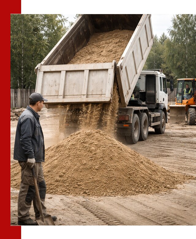 Доставка и продажа песка с разгрузкой в Кыштыме