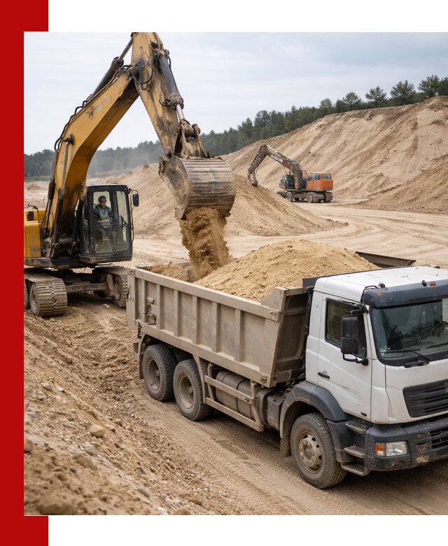 Доставка карьерного песка с самосвалами и разгрузкой в Кыштыме