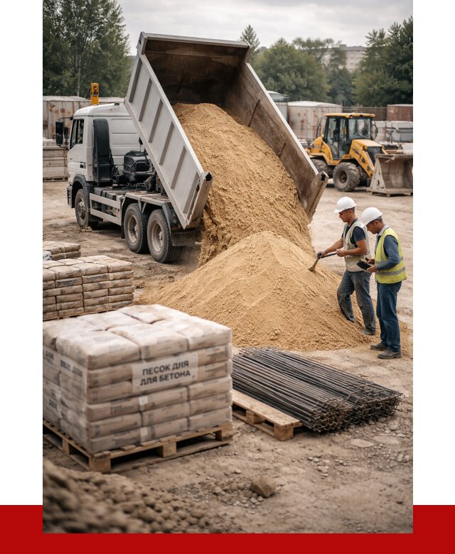 Песок для бетона в Кыштыме от 2597 р. с доставкой, ПРОНЕРУДКшт