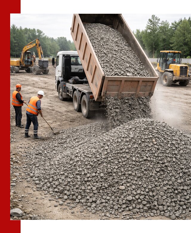 Доставка гравия фракции 40-70 в Кыштыме оптом и в розницу