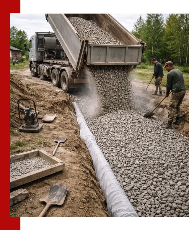 Гравий для дренажа с доставкой в Кыштыме качественный и недорогой
