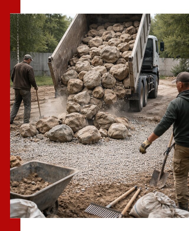 Доставка и укладка булыжника в Кыштыме
