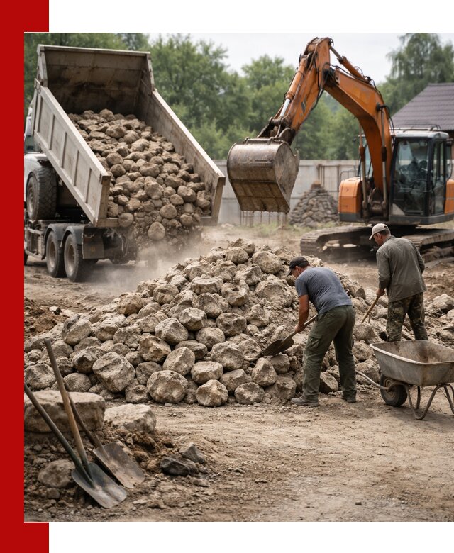 Доставка и разгрузка бутового камня в Кыштыме