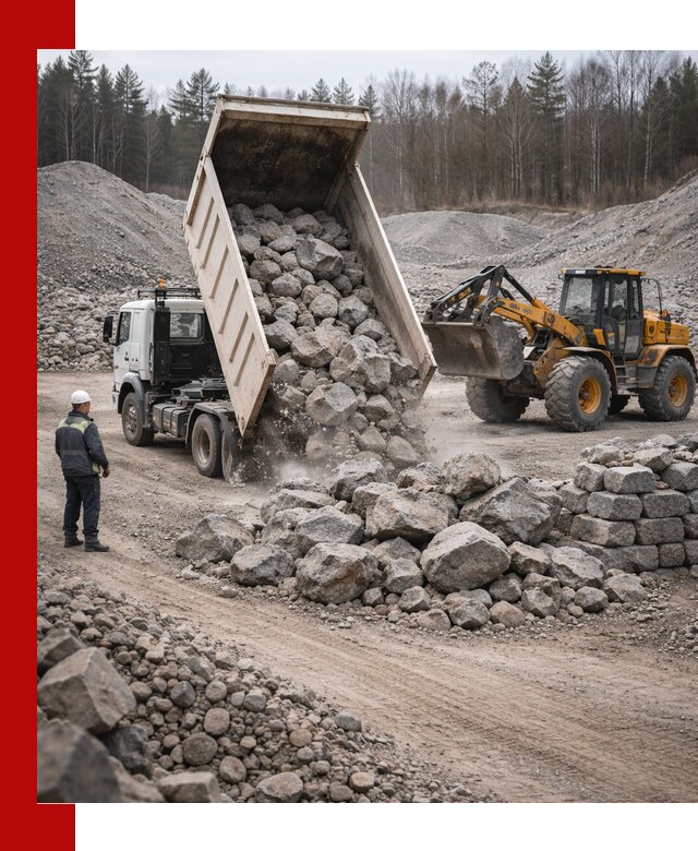 Доставка и продажа бутового гранитного камня в Кыштыме