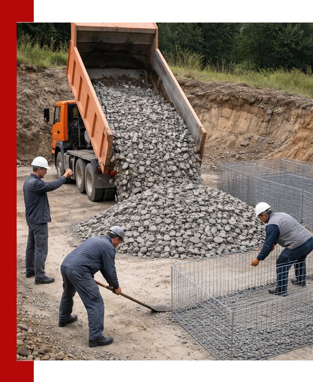 Камень для габионов с доставкой в Кыштыме быстро и надёжно