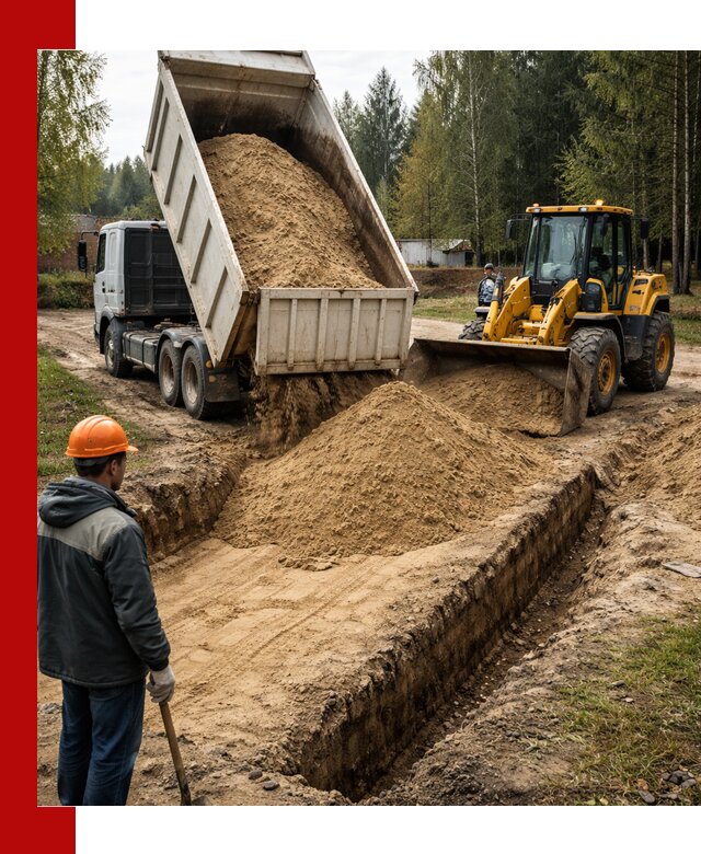 Доставка песчаного грунта в Кыштыме для строительных работ