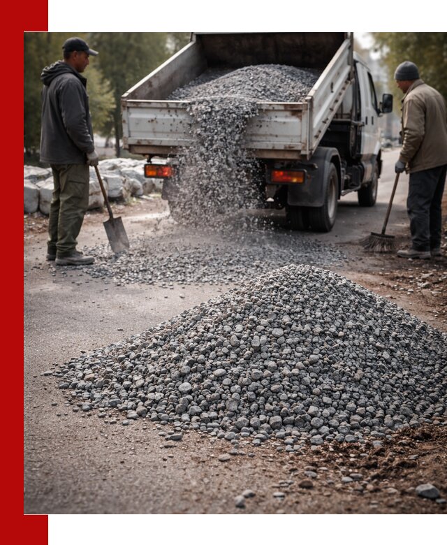 Гранитная крошка для посыпки дорог и тротуаров в Кыштыме