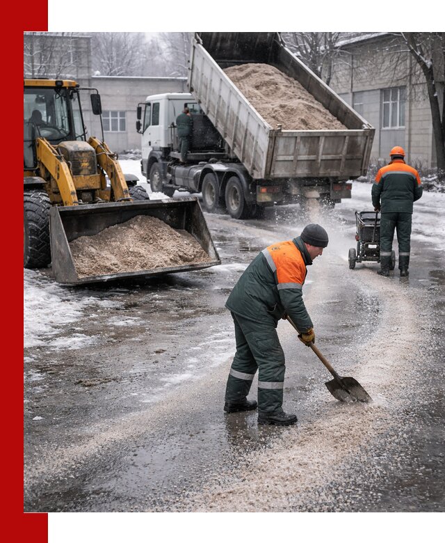 Реагент против гололеда с доставкой и нанесением в Кыштыме