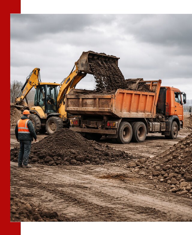 Вывоз грунта и строительного мусора в Кыштыме грузовыми самосвалами